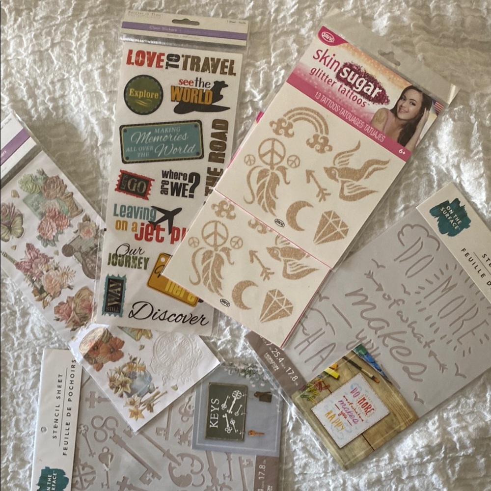 6Pc Ornamental Vintage Design Stickers Bundle
